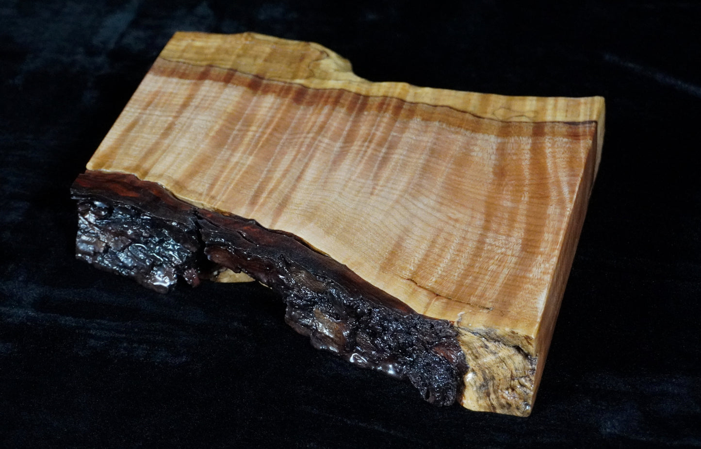 Quilted Maple Live Edge Ikebana Stand