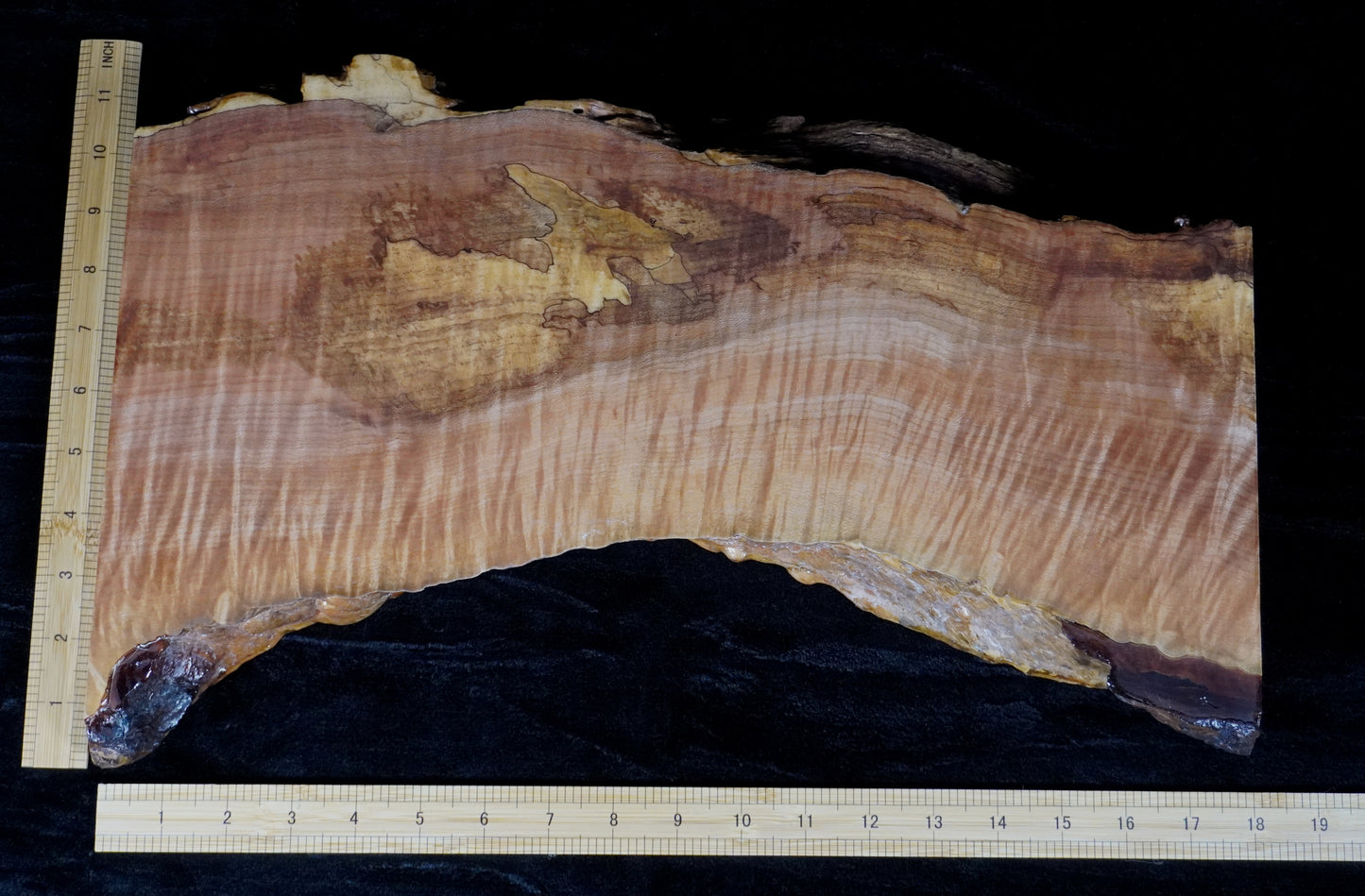Quilted Maple Live Edge Ikebana Stand