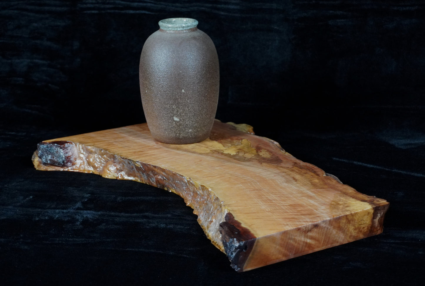 Quilted Maple Live Edge Ikebana Stand